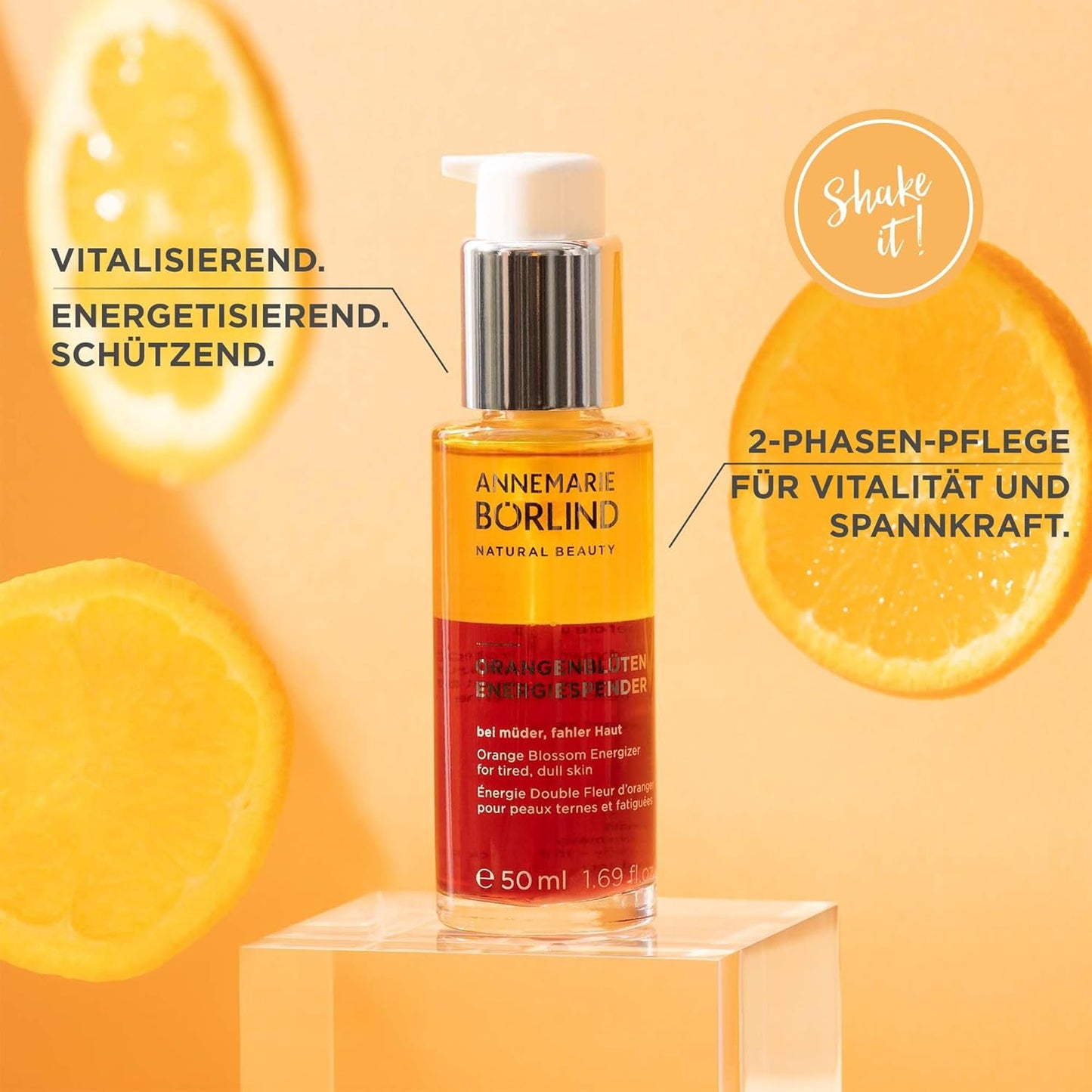 ANNEMARIE BÖRLIND ORANGENBLÜTEN ENERGIESPENDER (50ml) - Bei Müder Und Fahler Haut - 2-Phasen-Pflege Für Vitalität Und Spannkraft - Für eine belebte, Energetisierte Haut
